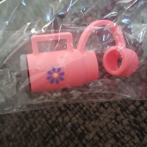 Hot pink cup straw topper New
